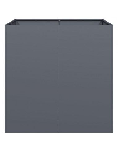 Fioriera Antracite 80x80x80 cm in Acciaio