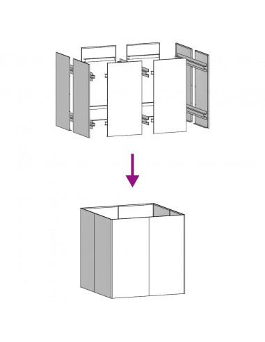 Fioriera Antracite 80x80x80 cm in Acciaio
