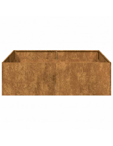 Fioriera Arrugginita 100x100x30 cm in Acciaio Corten