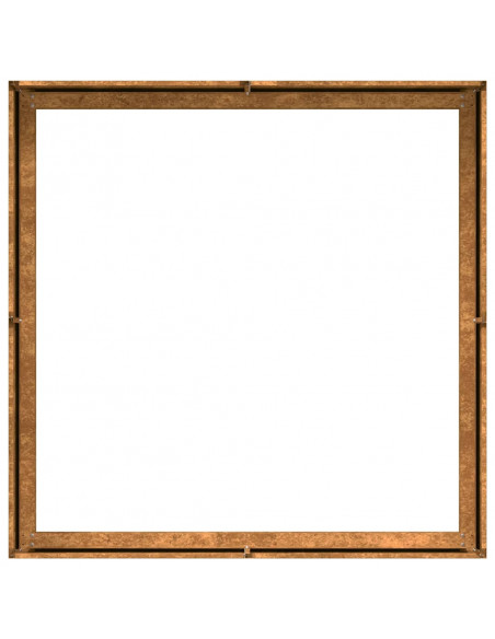 Fioriera Arrugginita 100x100x30 cm in Acciaio Corten