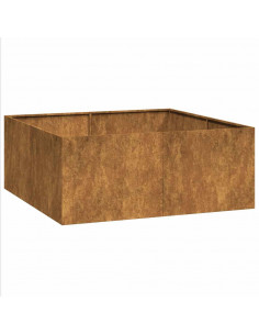 Fioriera Arrugginita 100x100x40 cm in Acciaio Corten