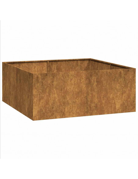 Fioriera Arrugginita 100x100x40 cm in Acciaio Corten