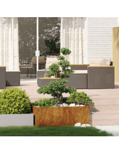 Fioriera Arrugginita 100x100x40 cm in Acciaio Corten 2
