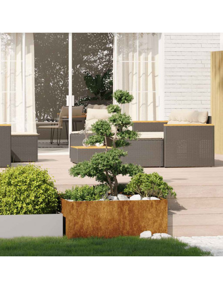 Fioriera Arrugginita 100x100x40 cm in Acciaio Corten