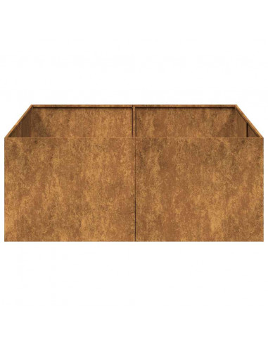 Fioriera Arrugginita 100x100x40 cm in Acciaio Corten