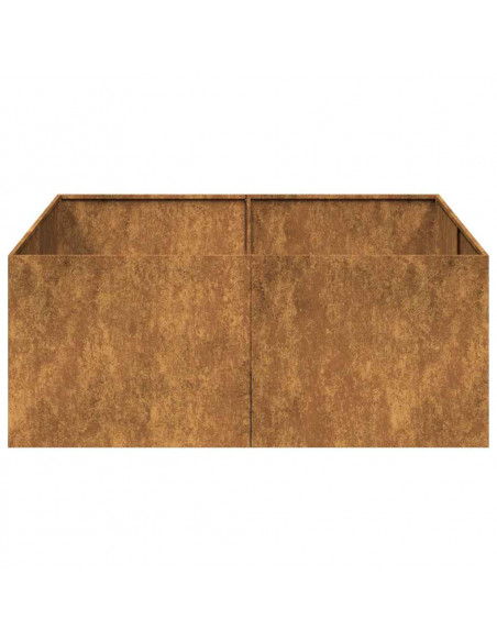Fioriera Arrugginita 100x100x40 cm in Acciaio Corten