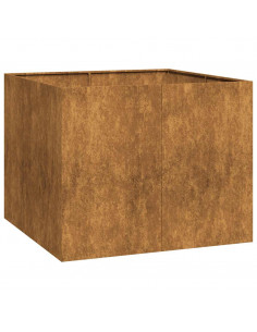 Fioriera Arrugginita 100x100x80 cm in Acciaio Corten