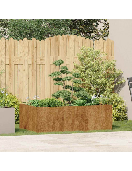Fioriera Arrugginita 120x80x40 cm in Acciaio Corten