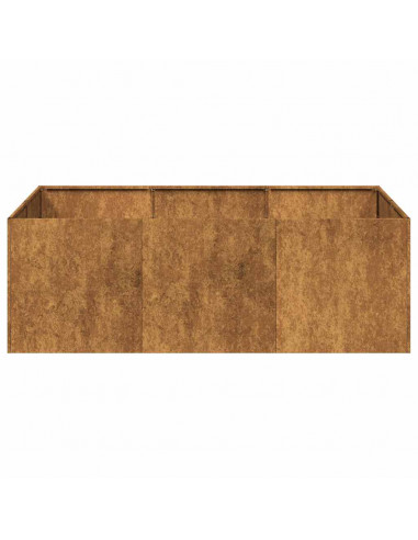 Fioriera Arrugginita 120x80x40 cm in Acciaio Corten