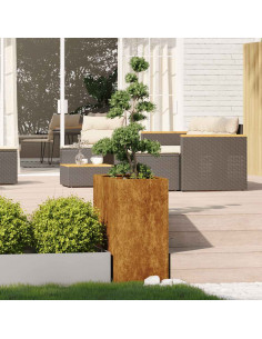 Fioriera Arrugginita 40x80x80 cm in Acciaio Corten 2