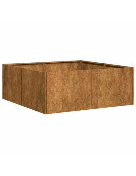 Fioriera Arrugginita 80x80x30 cm in Acciaio Corten