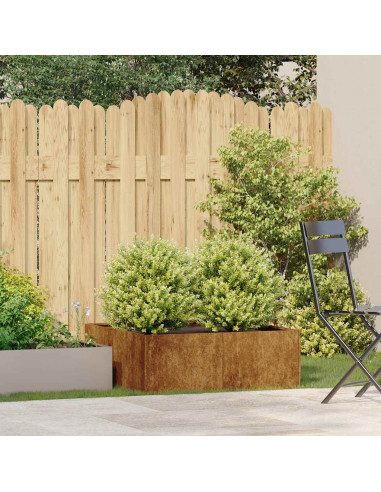 Fioriera Arrugginita 80x80x30 cm in Acciaio Corten