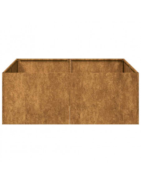 Fioriera Arrugginita 80x80x30 cm in Acciaio Corten