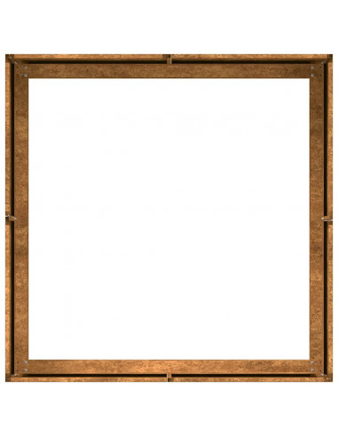 Fioriera Arrugginita 80x80x30 cm in Acciaio Corten