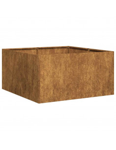 Fioriera Arrugginita 80x80x40 cm in Acciaio Corten