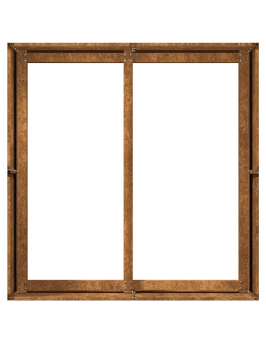 Fioriera Arrugginita 80x80x40 cm in Acciaio Corten