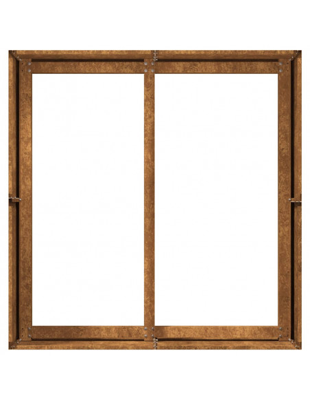 Fioriera Arrugginita 80x80x40 cm in Acciaio Corten