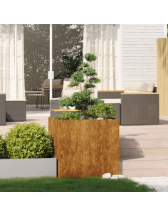 Fioriera Arrugginita 80x80x80 cm in Acciaio Corten 2