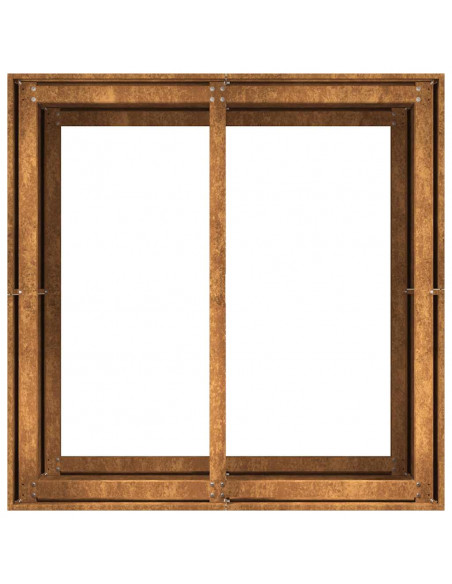 Fioriera Arrugginita 80x80x80 cm in Acciaio Corten