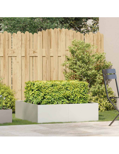 Fioriera Bianca 100x100x30 cm in Acciaio