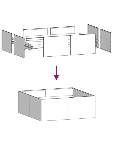 Fioriera Bianca 100x100x40 cm in Acciaio