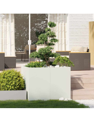 Fioriera Bianca 100x100x80 cm in Acciaio