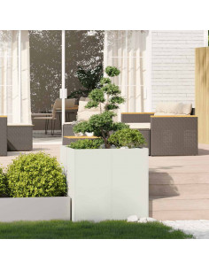 Fioriera Bianca 80x80x80 cm in Acciaio 2