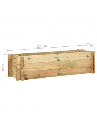 Fioriera Giardino Letto Vegetale in Legno Impregnato 120 cm