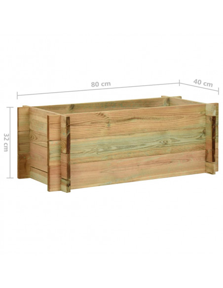 Fioriera Giardino Letto Vegetale in Legno Pino Impregnato 80 cm