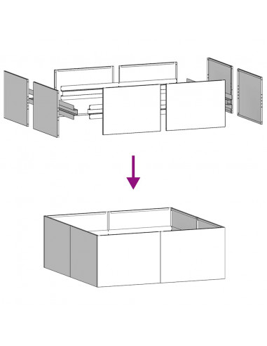 Fioriera Nera 100x100x40 cm in Acciaio