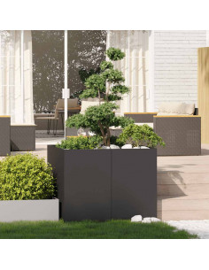 Fioriera Nera 100x100x80 cm in Acciaio 2