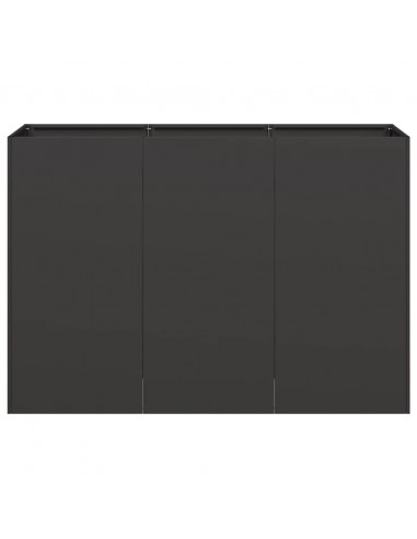 Fioriera Nera 120x40x80 cm in Acciaio Laminato a Freddo