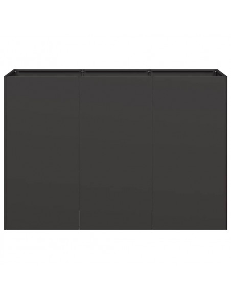 Fioriera Nera 120x40x80 cm in Acciaio Laminato a Freddo