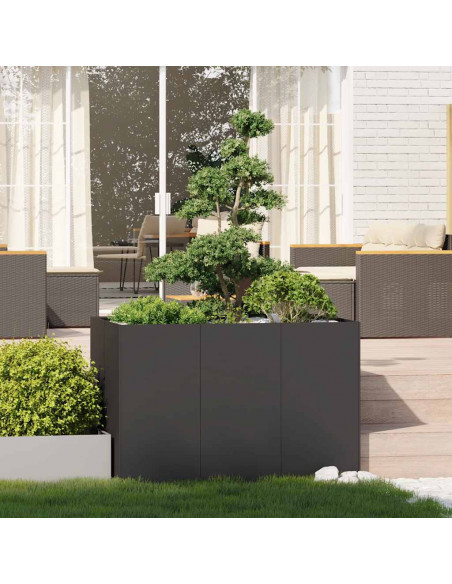 Fioriera Nera 120x80x80 cm in Acciaio