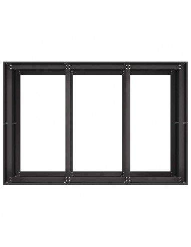 Fioriera Nera 120x80x80 cm in Acciaio