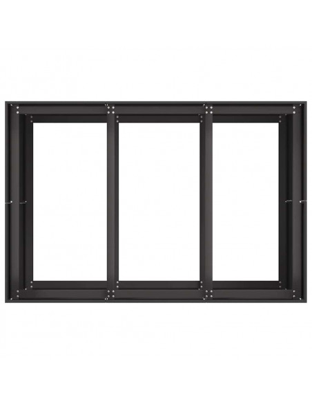 Fioriera Nera 120x80x80 cm in Acciaio