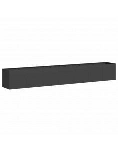 Fioriera Nera 280x40x40 cm in Acciaio Laminato a Freddo