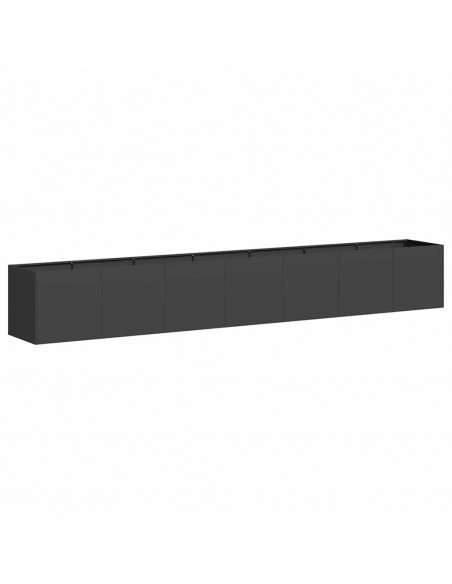 Fioriera Nera 280x40x40 cm in Acciaio Laminato a Freddo