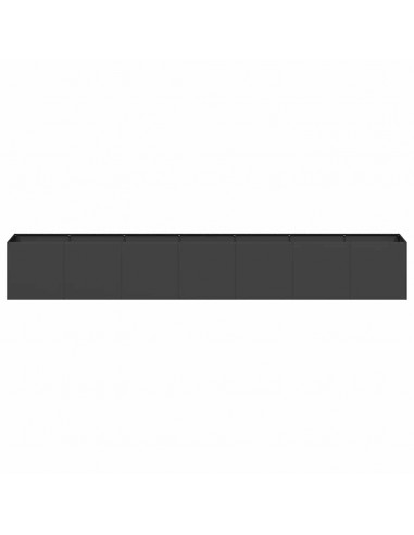 Fioriera Nera 280x40x40 cm in Acciaio Laminato a Freddo