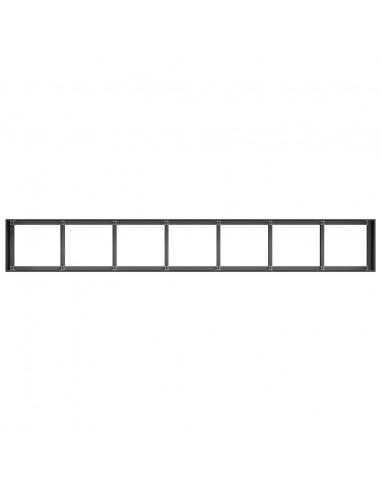 Fioriera Nera 280x40x40 cm in Acciaio Laminato a Freddo