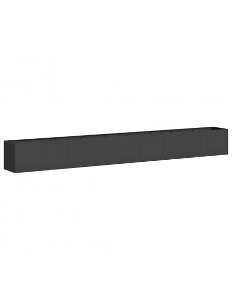 Fioriera Nera 360x40x40 cm in Acciaio Laminato a Freddo