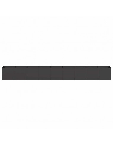 Fioriera Nera 360x40x40 cm in Acciaio Laminato a Freddo