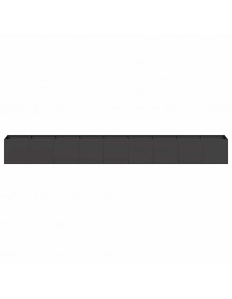 Fioriera Nera 360x40x40 cm in Acciaio Laminato a Freddo