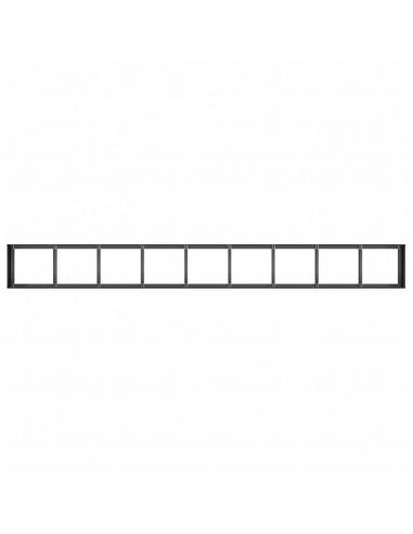 Fioriera Nera 360x40x40 cm in Acciaio Laminato a Freddo