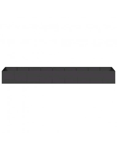 Fioriera Nera 360x80x40 cm in Acciaio