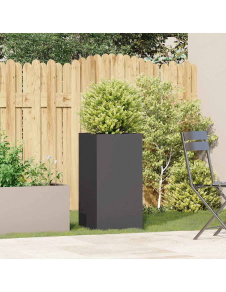 Fioriera Nera 40x40x80 cm in Acciaio Laminato a Freddo