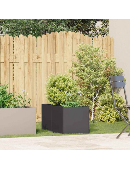 Fioriera Nera 40x80x40 cm in Acciaio Laminato a Freddo