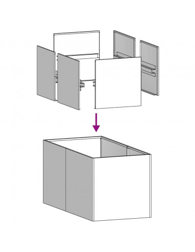 Fioriera Nera 40x80x40 cm in Acciaio Laminato a Freddo