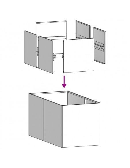 Fioriera Nera 40x80x40 cm in Acciaio Laminato a Freddo