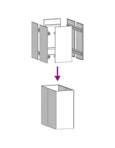 Fioriera Nera 40x80x80 cm in Acciaio